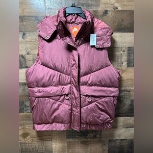 Ozark Trail Womens Puffer Vest XL 16-18 Rose Hooded Insulated Outdoor Vest NWT